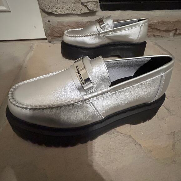 NEW Dr Martens Penton II Quad Loafers Silver Platform Ladies Size 8 Y2K Twee - Picture 4 of 11